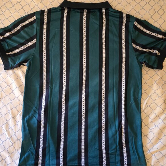 Kalma Soccer Futbol Green & Blue Striped Jersey Size Medium NEW - Picture 3 of 3